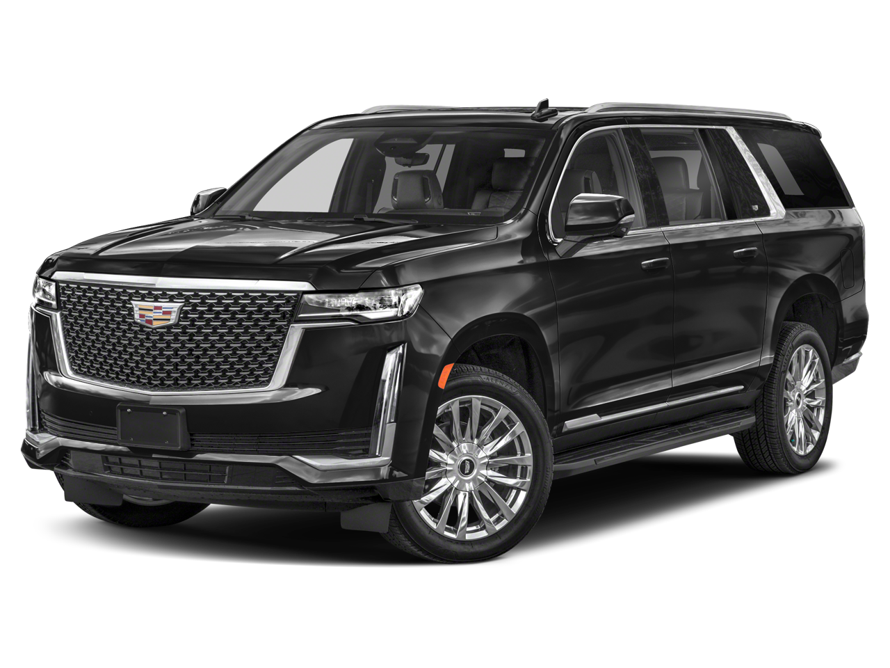 2024 Cadillac Escalade ESV Premium Luxury Platinum in Black Raven — front three-quarter view
