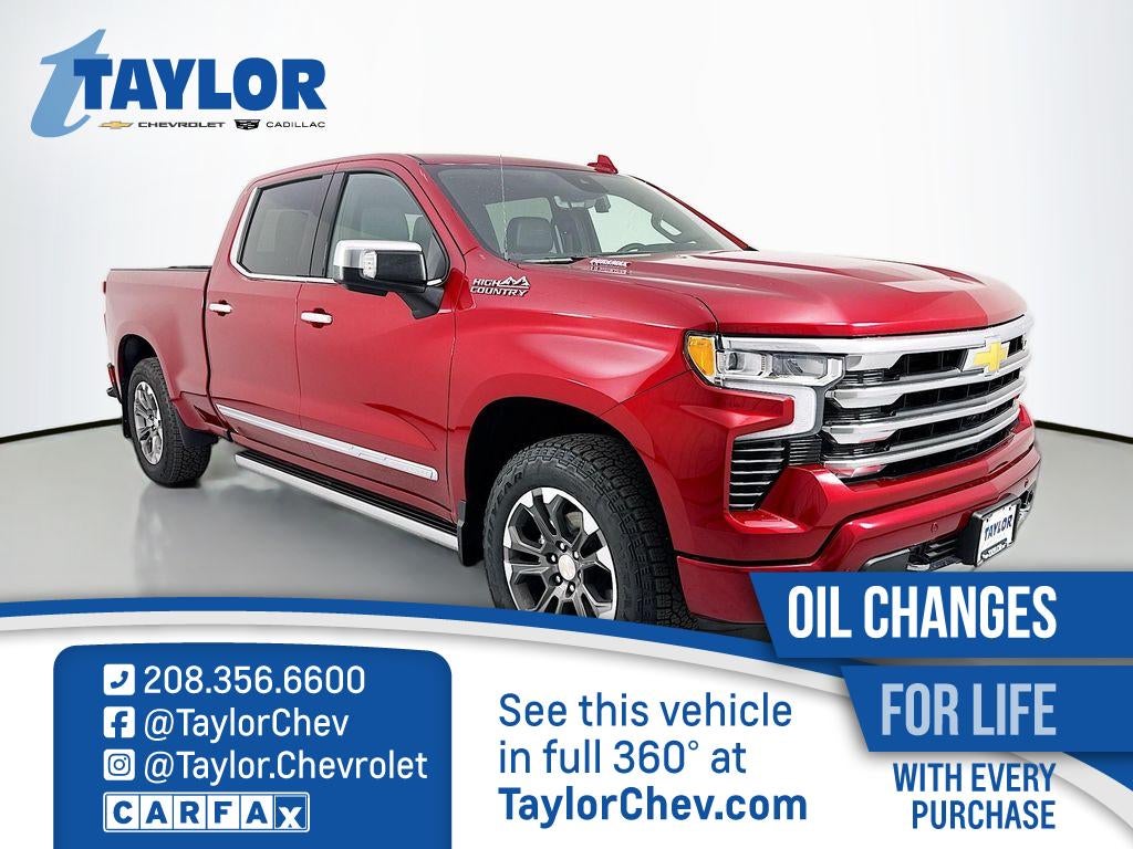 2025 Chevrolet Silverado 1500 High Country in Radiant Red Tintcoat — front three-quarter view