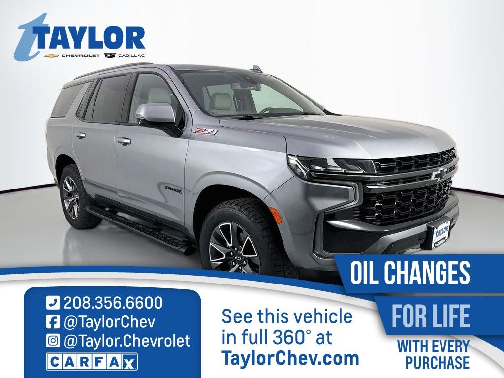 2021 Chevrolet Tahoe Z71 in Satin Steel Metallic — front three-quarter view