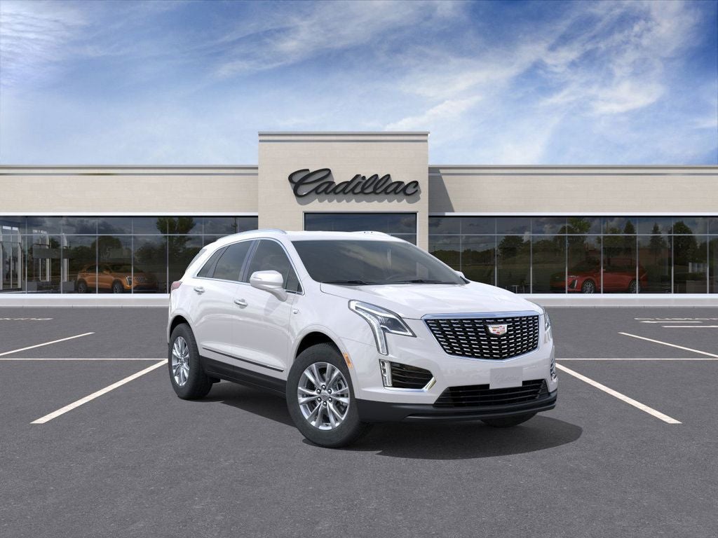 2026 Cadillac XT5 Luxury in Crystal White Tricoat — front three-quarter view